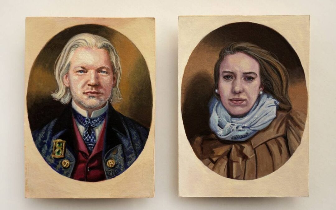 El artista que “filtró” en un museo británico los retratos de Assange y su esposa dio una entrevista anónima